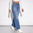 thumbnail image 6 of Women's Jeans Bootcut Plus Size Summer Casual Blue Commuting Washed Versatile Denim Pants, 6 of 6