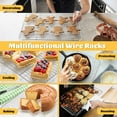thumbnail image 6 of Cooling Rack Set of 2, Topboutique Baking Rack Stainless Steel Wire Rack for Baking Cooking Roasting Grilling Cooling, 15.3" x 11.4" x 0.6" Fit Toaster Oven, Dishwasher Safe, 6 of 8