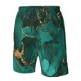 thumbnail image 4 of Balery Green Gold Glitter Traje de Baño Estilo Hawaiano para Hombre, Shorts de Secado Rápido con Bolsillos-3X-Large, 4 of 6