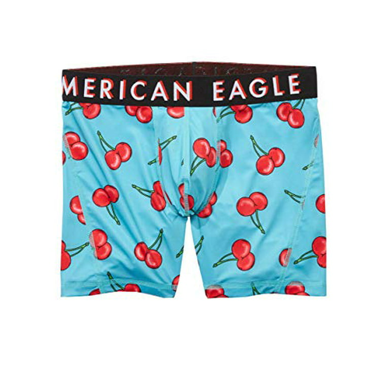 New American Eagle Men's 0189323 Cherries 6 Flex Boxer Brief, Aqua (XL) 