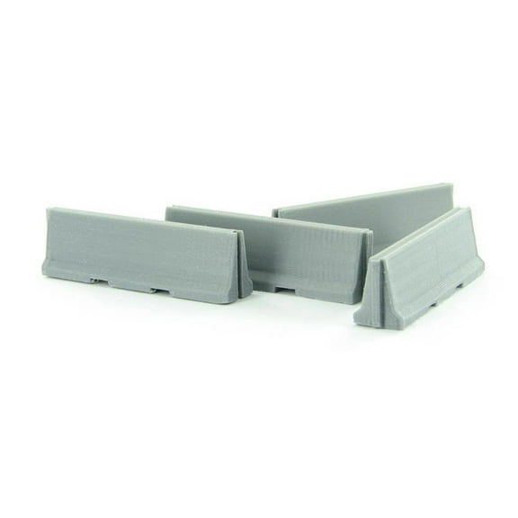 3D to Scale 1/64 4 Pack of 3D Printed Gray Plastic Jersey Barriers 64-100-GY