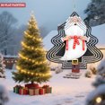 thumbnail image 2 of Stylish Metal Hanging Christmas Tree Wind Spinner - Festive Red & White Patterns Modern Design for Yard & Garden Decor, 2 of 4