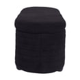thumbnail image 3 of 49" Storage Ottoman Bench, Flip Top Teddy Fleece Storage Sofa Bench with Safety Hinge, Multi-functional Storage End of Bed Stool for Living Room Bedroom Entryway, Black, 3 of 7