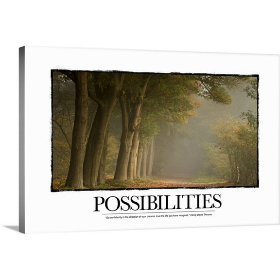 Great BIG Canvas | "Inspirational Poster: Possibilities: Go confidently in the direction of your dreams." Canvas Wall Art - 48x32