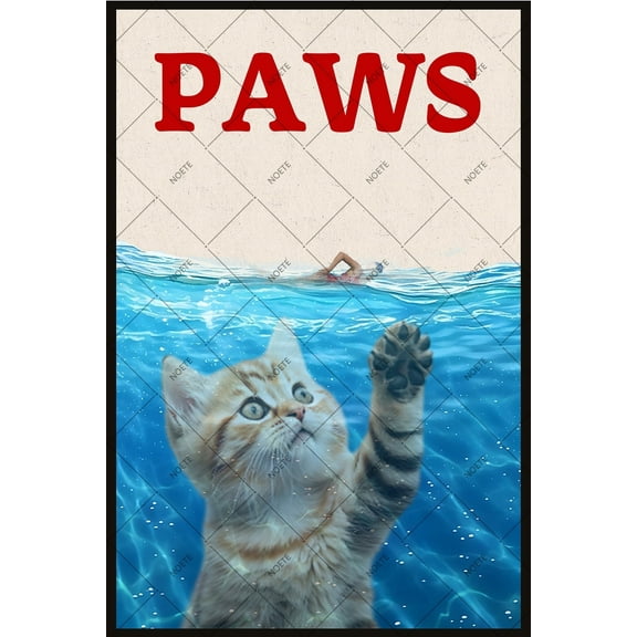 Noete Cat Wall Metal Tin Sign 8x12 Inch Cute Cat Poster for Home Decor Funny Kitty Art Print for Cat Lovers Perfect Cat Wall Decor Gifts for Women & Cat Ladies