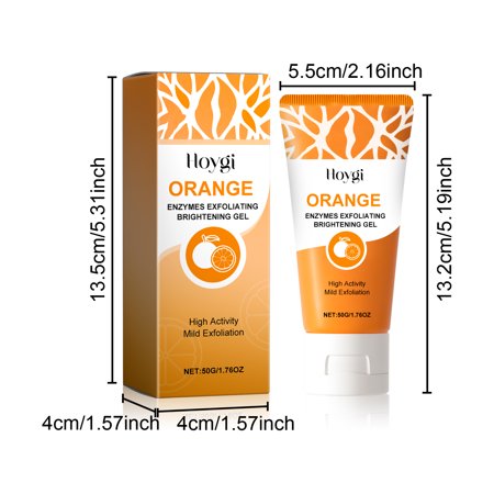 Hoygi Orange Enzymes Exfoliating Brightening Gel, Gently exfoliate blackheads, shrink pores, lighten and smooth delicate skin