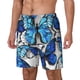 thumbnail image 1 of Balery Blue and White Butterflies Bañador para hombre, shorts de playa de secado rápido con entrepierna y forro de compresión-Small, 1 of 6