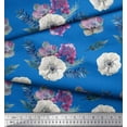 thumbnail image 3 of Soimoi Poly Georgette Fabric Leaves,Succulent & Anemone Flower Print Sewing Fabric Yard 42 Inch Wide, 3 of 3
