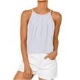 thumbnail image 2 of ZHUGeLI Womens Pleated Tank Tops Spaghetti Strap Camisole Tops Curved Hem Fashion Suspender Tops Up to 50% off Clearance, 2 of 6