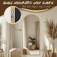 thumbnail image 5 of Antok 64"x21" Arched Full Length Mirror with Stand - Gold Frame Standing Floor Mirror, Full Body Mirror, Shatterproof, Freestanding/Wall Mount, for Bedroom, Dressing Room, 5 of 5