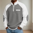 thumbnail image 2 of Uikmnh Men's Sweatshirts, Knit Textured Long Sleeve Shirt Casual Business Button Down Collar Solid Color Design for Autumn,XL, 2 of 5