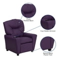 thumbnail image 2 of Contemporary Purple Vinyl Kids Recliner with Cup Holder, 2 of 9