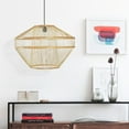 thumbnail image 3 of Modern Natural Bamboo Chandelier Hanging Light Fixture for Entryway and Living Room, 3 of 7
