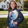 thumbnail image 3 of Uorisanigo Girls Half Zip Collar Sweatshirts Fall Trendy Long Sleeve Zipper Sweatshirt Oversized Full Moon Floral Dragon Athletic Pullover Tops Drop Shoulder Hoodies No Hood, Size 13-14, 3 of 7