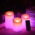 thumbnail image 4 of Lámpara de vela LED sin llama, 3 piezas de luz LED, color blanco cálido, velas LED reales a batería con temporizador, control remoto para interiores y exteriores, 4 of 5