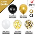 thumbnail image 2 of Globos de fiesta KUULBELA, 68 unidades, oro blanco y negro con confeti, 2 of 5