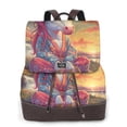 thumbnail image 1 of Balery Meditating Cute Horse Mochila de Cuero para Mujeres, Gran Capacidad, Bolsa de Viaje Multifuncional, Mochila de Cuero y Bolsa de Hombro para Mujeres, 1 of 4