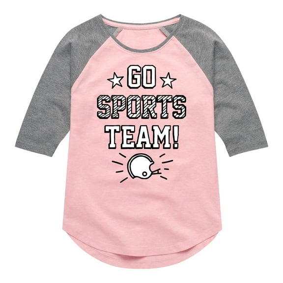 Instant Message - Go Sports Team - Toddler & Youth Girls Raglan Graphic T-Shirt