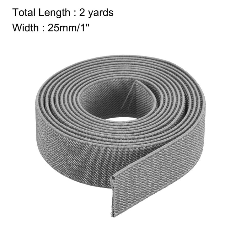 Twill Elastic Band Double Side 1 Flat 2 Yard 1 Roll Flat Elastic Ribbon  Cord Light Grey for Sewing, Waistband