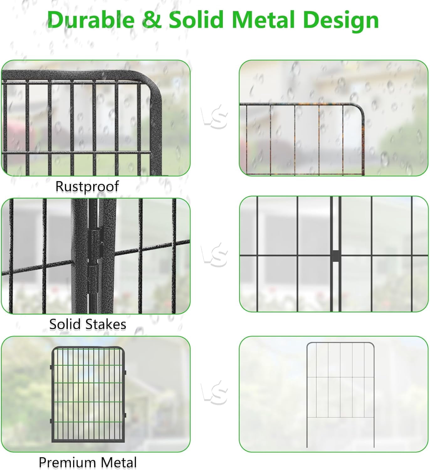 Jhsomdr Decorative Garden Fence 32" Height 20 Panels Heavy Duty Metal No Dig Animal Barrier Garden Wire Fencing for Yard