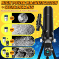 thumbnail image 3 of Telescope for Adults & Kids, 80mm Aperture 500mm Portable Refractor Telescope for Astronomy Beginners, with Tripod, Stickers, Smartphone Adapter, Backpack, 3 of 8