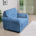 thumbnail image 3 of XYZCANDO Blue Stretch Sofa Slipcover 1 Piece Beach Tropical Couch Cover, 1 Seater Soft Elastic Bottom Sofa Slipcover for Living Room, 3 of 6