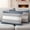 Haze blue gray, variant on Green Grey Stripe Outdoor Waterproof Pillow Covers, Modern Art Horizontal Striped Decorative Square Throw Pillowcase Sofa Cushion Sham for Patio/Couch/Chair, 20"x20" 2 Pack