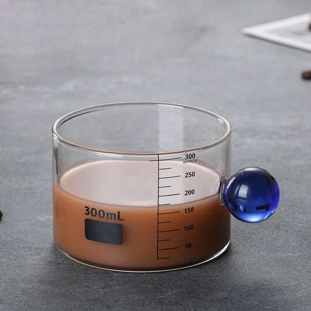 Tazas Medidoras Accesorios 300 ml con Mango de Vasos de Precipitados Vidrio para Hornear Cocinar Leche Perfecl