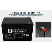 ML12-12 - 12 Volt 12 AH SLA Battery Brand Product, Black