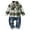 Green Plaid, variant on WESIDOM Toddler Boy Clothes Long Sleeve Collar Plaid Shirts Jacket Ribbed Jeans Pants Sets 1-6T Boys Fall Outfits
