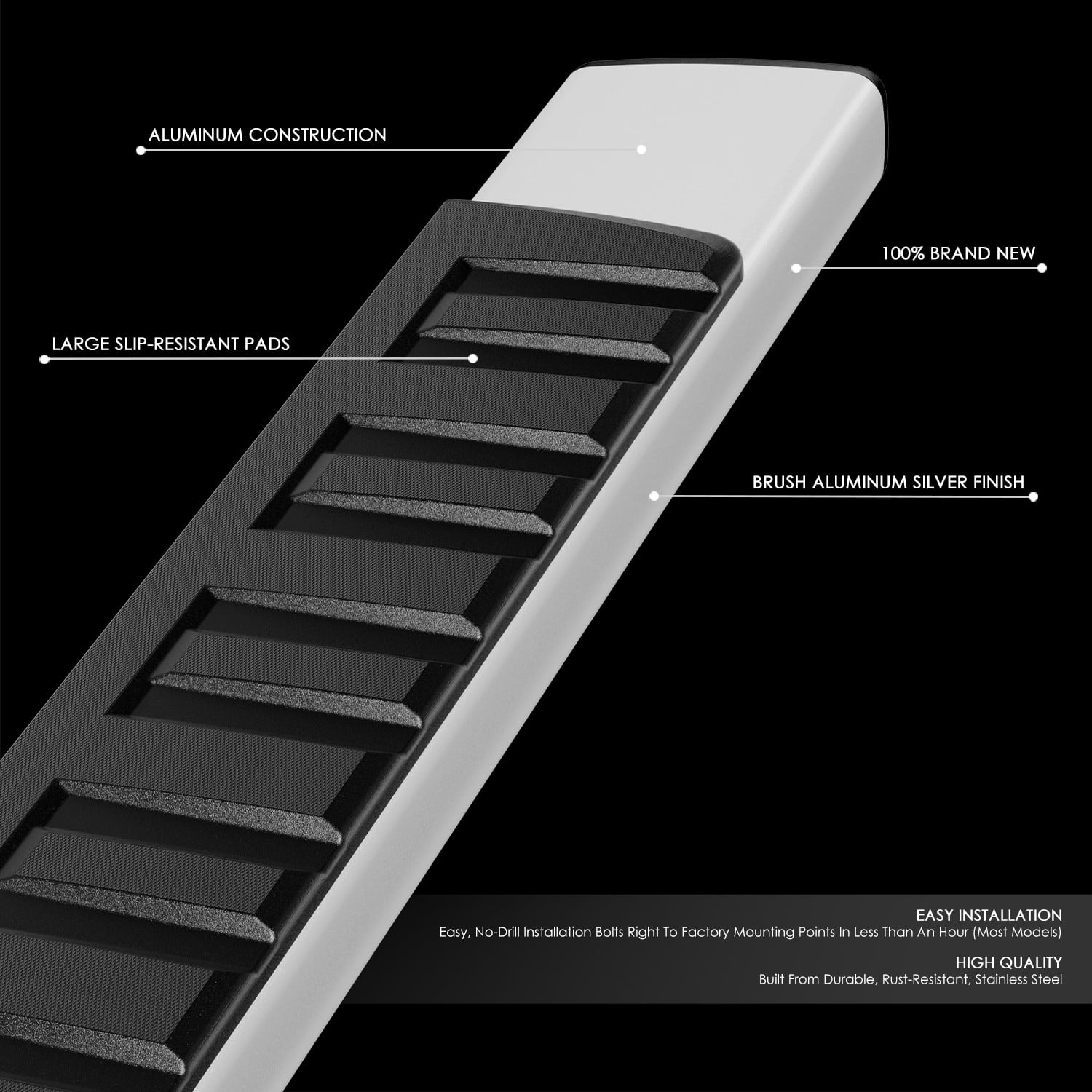 DNA Motoring For 07-19 Silverado Sierra Extended Cab 6.25" Running Board Side Step Nerf Bar