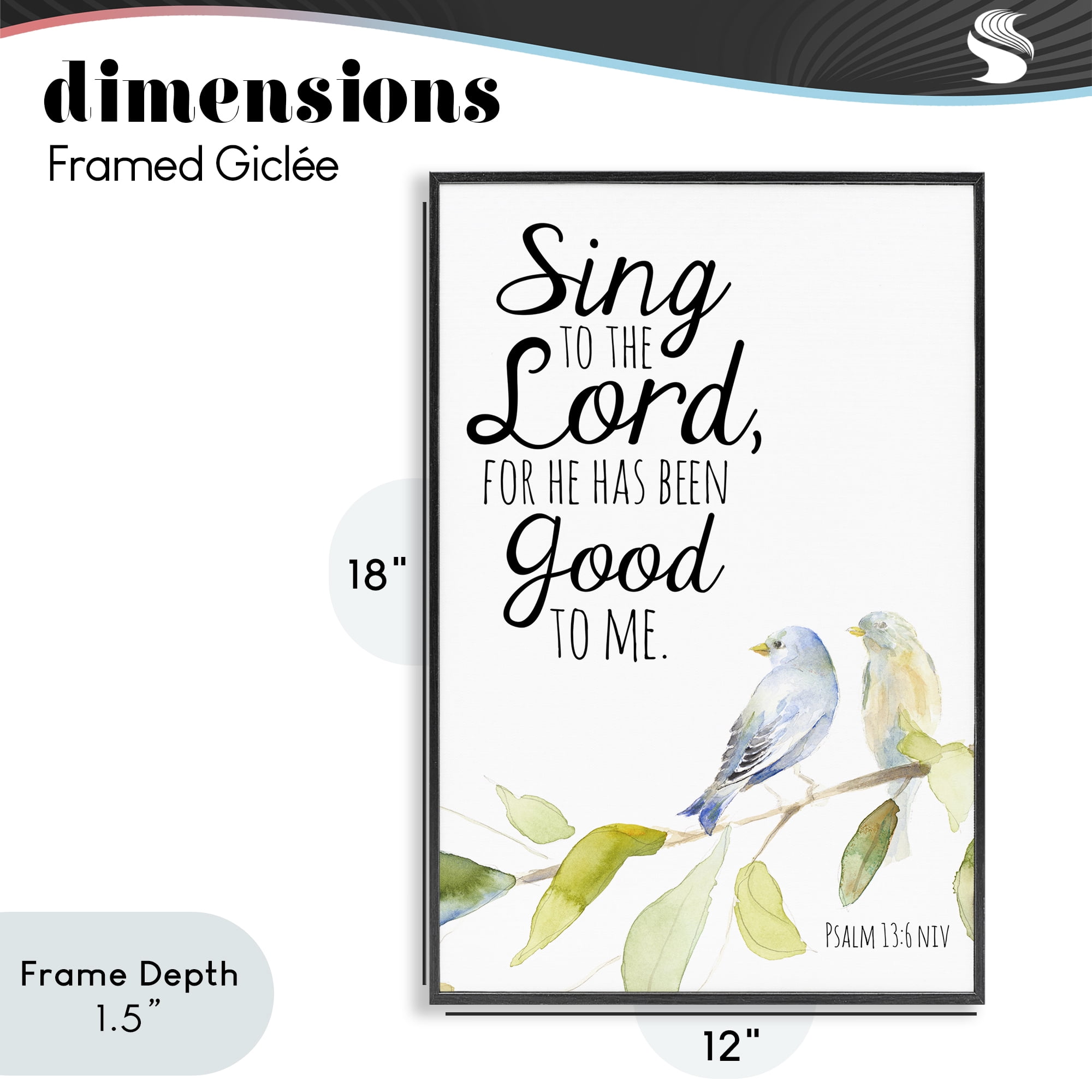 Stupell Industries Sing To The Lord Black Framed Giclee Art, design by Lanie Loreth