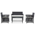 thumbnail image 2 of vidaXL 4 Piece Garden Lounge Set with Cushion Poly Rattan Black, 2 of 5