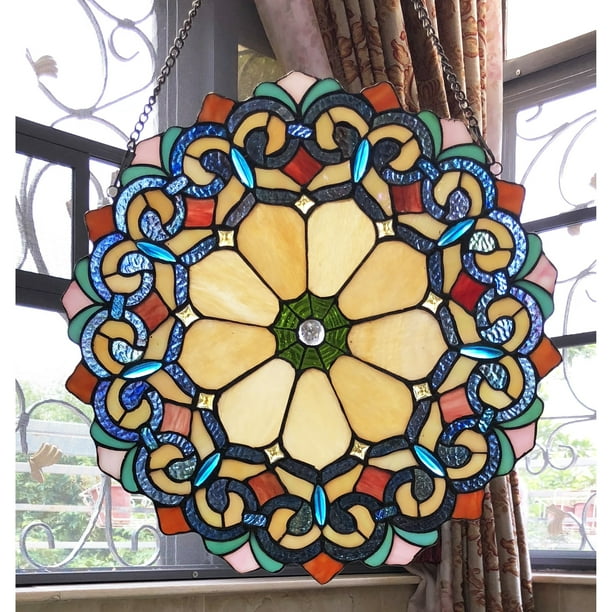 Chloe Lighting Chloe Tiffany Style Stained Glass Window Panel