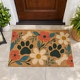 thumbnail image 4 of Floral Welcome Doormat for Front Door, Cute Flower Paw Print Mat, Thanksgiving Faux Coir Door Rug, Non-Slip Entryway Mat for Indoor Outdoor Porch, Balcony & Home Decor, 15.7 x 23.6 Inches, 4 of 8