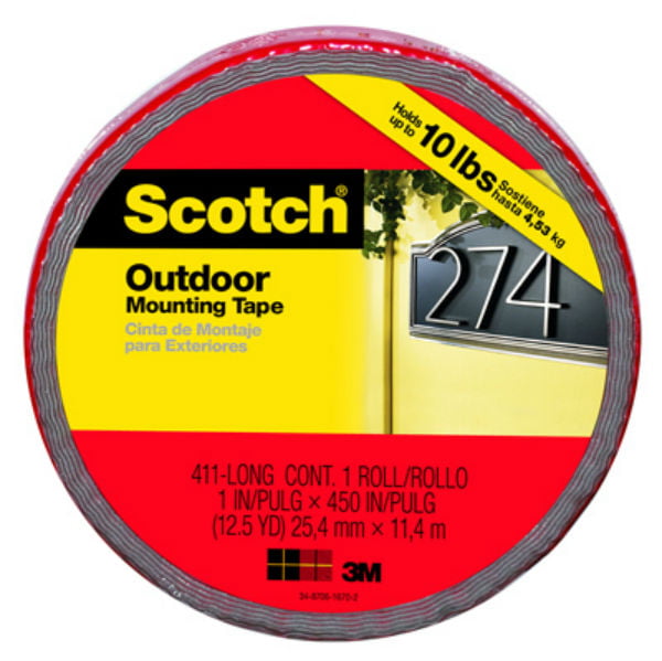 Scotch® Outdoor Mounting Tape 411-LongDC 1 in x 450 in 25,4 mm x 11,4 m 