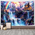 thumbnail image 3 of Gojian Fantasy Forest Tree Butterfly Wall Hanging, Fairy Magical Enchanted Jungle Waterfall Mushroom Tapestry for Bedroom Living Room, 3 of 6