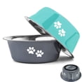 thumbnail image 1 of Dog Bowls YUDANSI, paquete de 2 unidades, para perros grandes, con silicona antideslizante, 1 of 8
