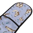 thumbnail image 4 of Yayeee Double Oven Mitt Kitchen Heat Resistant Baking 35" x7" Quilted Cotton Glove, Cartoon Otters Pattern, 4 of 6
