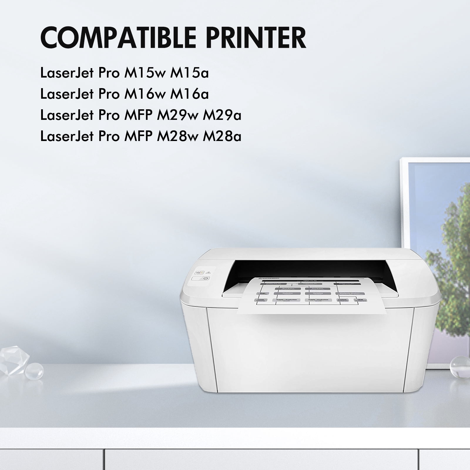 48A Toner Cartridge Compatible for HP 48A CF248A 248A Toner Cartridge Laserjet Pro M15w MFP M29w M28w M16w M31w M30w M15a M16a M28a M29a M15 M29 M28 Printer Ink (Black, 4-Pack)