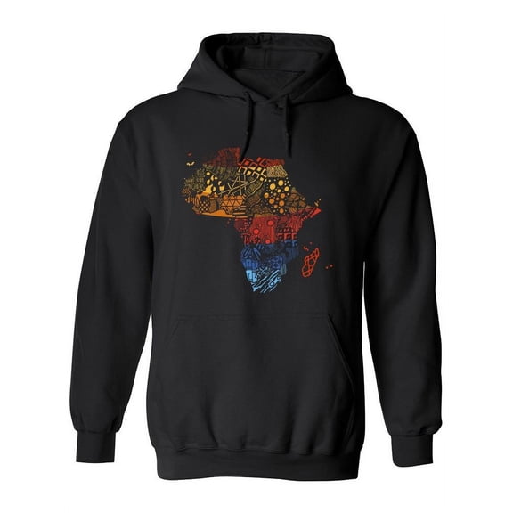 African Map Zentangle Art Hoodie Women -Image by Shutterstock, Female Large