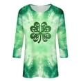 thumbnail image 3 of Ohufall St Patricks Day Tops for Women 3/4 Sleeve Crewneck Shamrock Shirts Casual Trendy Festival Holiday Tunic Tee Tops, 3 of 3