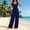 Blue, variant on ClodeEU Women's Sleeveless Wide Leg Jumpsuit,Scoop Neck Casual Romper with Pockets, Loose Fit Summer One-Piece Outfit Army Green,Women's Plus L