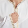 thumbnail image 4 of RXMEKW Long Sleeve Thobe for Men with Neck Zipper and Pocket, Arabic Style Casual Robe in Solid Color, 4 of 7