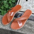 thumbnail image 3 of Zapatillas planas para mujer, sandalias con tiras transparentes atadas cruzadas de verano, zapatos para exteriores Wmkox8yii  hj789, 3 of 8