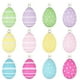 thumbnail image 2 of Set de huevos de Pascua multicolor de plástico de 2.36 pulgadas | Estilo vintage pintado en aerosol | Adornos colgantes decorativos para regalo de bricolaje navideño | Paquete de 6, Ligero,, 2 of 6