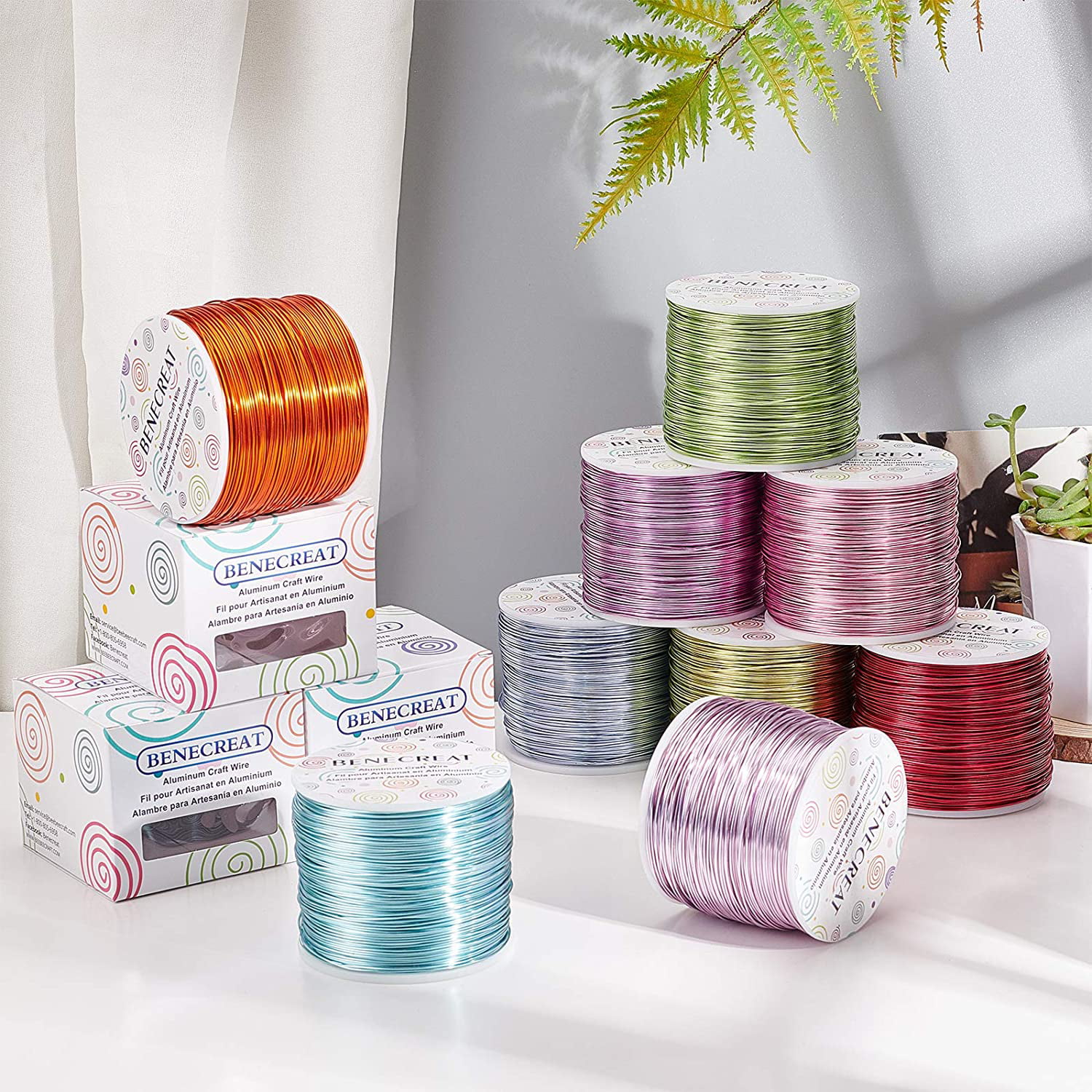 Wholesale BENECREAT 22 Gauge 850FT Aluminum Wire Anodized Jewelry Craft  Making Beading Floral Colored Aluminum Craft Wire - Silver 