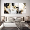 thumbnail image 2 of Hieng 3 Piece Black White and Gold Wall Art Abstract Canvas Pictures Modern Artwork Painting Print for Living Room Decor Unframed, 2 of 6