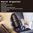 thumbnail image 3 of Luxury Leather Watch Case Cufflink Box With Pad Tie Case Travel Organizer, 3 of 5