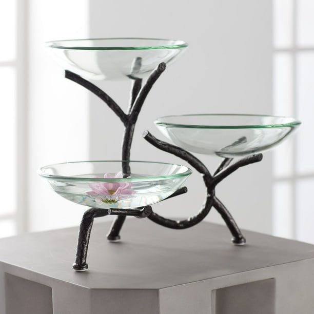 Kensington Hill Metal Branching 12 High 3 Tier Stand With Glass Bowls Walmart Com Walmart Com